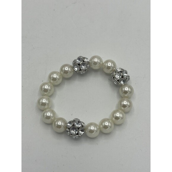 Stella & Dot Girls Olive Pearl Bob & Bracelet Set New - Picture 5 of 9